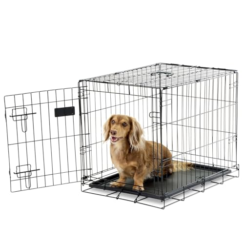 Carlson Pet Products SECURE AND FOLDABLE Single Door Metal Dog Crate, Small, 24.0'L x 18.0'W x 19.0'H