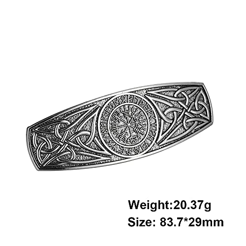 Kkjoy Viking Compass Symbol Hair Barrettes Large Hand Crafted Hair Clips Vintage Metal French Hairpins Viking Celtic Knot Hair Accessory Ultra Light Hair Barrettes thumb #5