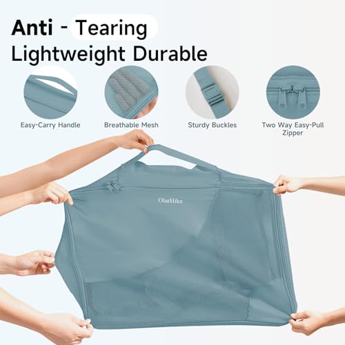 Image of 9 Set Packing Cubes for Travel, Gifts for Women Mom,Anti-Tearing Suitcase Organizer,OlarHike Vacation Essentials & Accessories for Cruise Ship