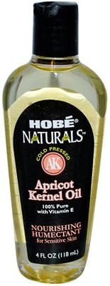 Hobe Labs Apricot Kernel Oil 4 oz - Nourishes Dry Skin, Calms and Repairs, Improves Tone and Radiance, Nourishing Humectant, Easily Absorbed