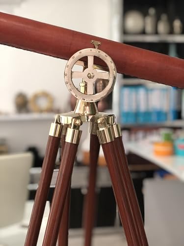 Telescope Nautical Brass 64" con trípode de madera miniatura 4