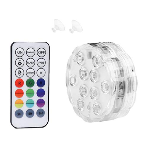 Lamparas Led Sumergibles Hemoton Luces LED sumergibles con ventosas, impermeable, RGB que cambia de color, control remoto, lámpara sumergible para...