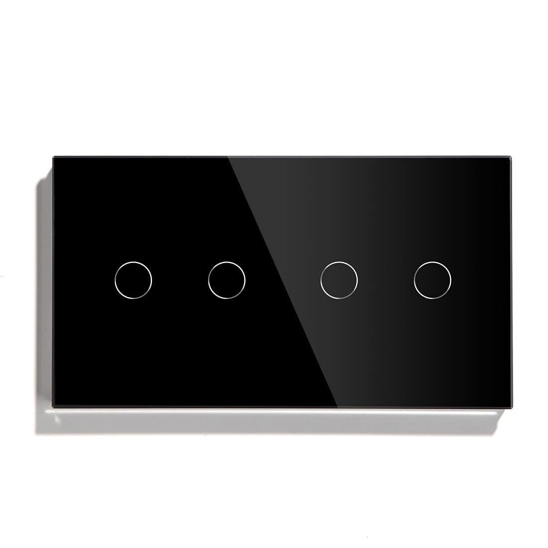Smart 4 Gang Touch Light Switch Multicolor 157x86x35mm For Home(Black)