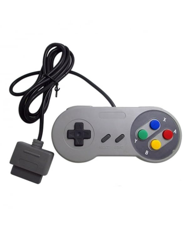 MANDO COMPATIBLE PARA SUPER NINTENDO, SNES, CON CABLE CLASICA ANTIGUA RETRO NES