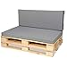 SuperKissen24. Materasso Cuscino per Bancale Divano Pallet 120x80 con Schienale 120x40 cm Seduta Impermeabile e Comodo per Divanetti da Esterno - Grigio