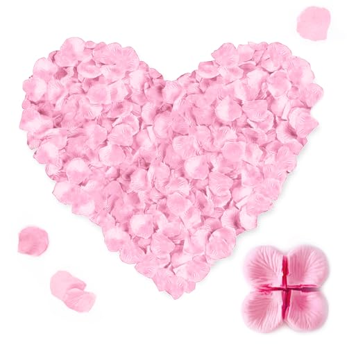 ANMOYIXIA Pétales de rose pour chambre à coucher, mariage, fleurs de rose artificielles en soie pour confession, anniversaire, décoration d'anniversaire,...