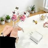 2pcs Acrylic Cute Cartoon Cow Cable Protector, Type-C Compatible, Anti-Break Data Cable Cover, Beautiful and Durable Charging Cable Protective Case, Perfectly Ideal