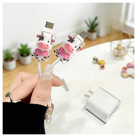 2pcs Acrylic Cute Cartoon Cow Cable Protector, Type-C Compatible, Anti-Break Data Cable Cover, Beautiful and Durable Charging Cable Protective Case, Perfectly Ideal