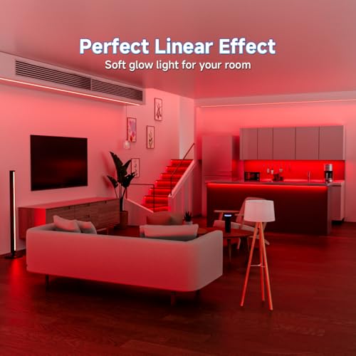 Image of 6.56FT /2M 5V USB LED Light Strip Red Flexible High Density COB Strips 640LEDs, 8mm LED Tape for Under Cabinet Bedroom No Controller and Power