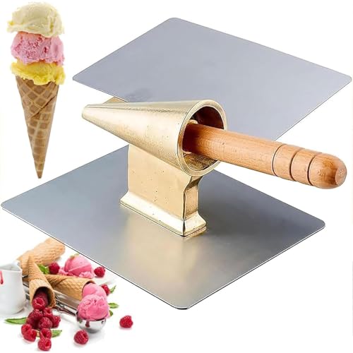 Molde de cono de helado, rodillo de cobre antiadherente para conos de gofres, producción rápida