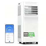 COMFEE' Condizionatore Portatile 8000 BTU/h 2.3kW, controllo APP, 3 modalità, 3 velocità di ventilazione, timer 24H, per soggiorni e appartamenti di 29㎡/78m³, funziona con Alexa [Classe energetica A]