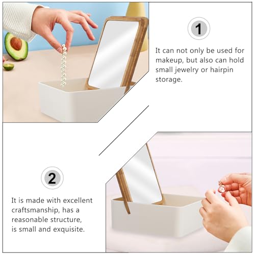 Miroir de maquillage transparent pour coiffeuse encombrée avec rangement - 4