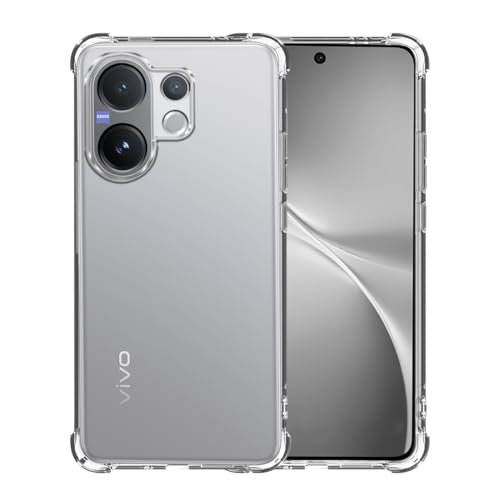 Image of Fashionury 3D Raised Transparent Crystal Clear Back Cover for Vivo V60 | Shockproof Design | Anti-Slip Grip | Camera Protection | 360 Degree Protection Mobile Case
