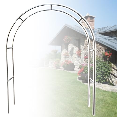 Arco De Jardín De Acero Inoxidable - 120/150/180/200/220/240/260/280/300/320/350 Cm Arco Tubular De Metal para Jardín, Resistente, Enrejado para Rosas Y Plantas Trepadoras(Size:2 * 2.4m(6.6 * 7.9ft))