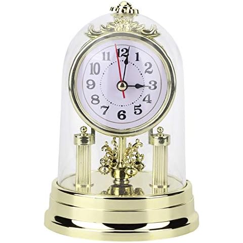 Serlium Reloj de Escritorio de Mesa de Estilo Europeo Vintage Cover
