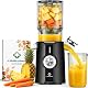 LINKChef Slow Juicer Entsafter Elektrisch, 200W Kaltentsafter mit 115mm Einfüllschacht für Ganze Früchte, 1,2L Entsafter Gemüse und Obst Testsieger, Leicht zu reinigen, Inkl. Saftrezepte,Tech-Schwarz