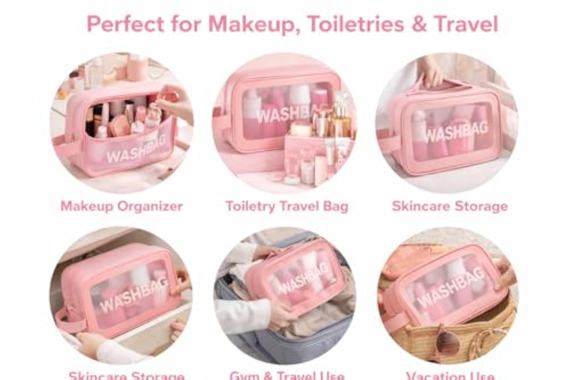 Transparent Waterproof Makeup Wash Bag Pouch for Women