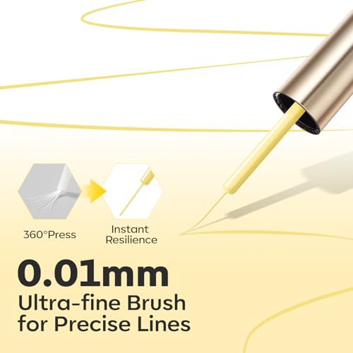 Image of modelones Butter Yellow French Tip Liner Gel Polish 15ml Fine Brush | Pastel Color Nail Art Gel Paint Swirl Fine Line Design Beginner Friendly Long Lasting Soak Off U V Cure DIY Salon Manicure