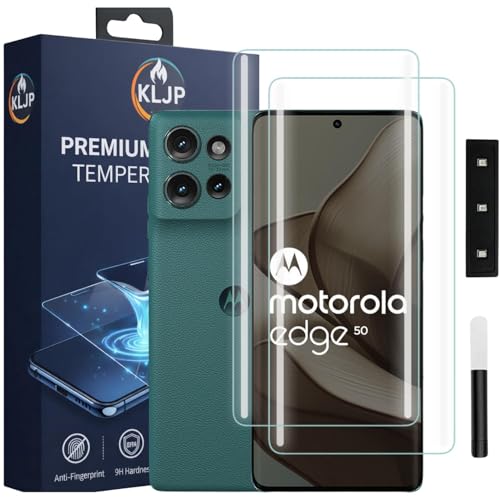 Image of Premium UV Tempered Glass Screen Protector For Moto Edge 50 (Pack 2) UV Curved Screen Protector Case Friendly HD Clarity with Installation Kit