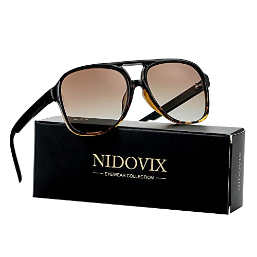 Image of Polarized Classic Vintage Aviator Sunglasses for Men Women Large Frame Retro 70s Sunglasses