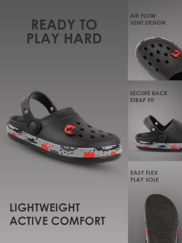 Image of URJO Splash Kid's Clogs /Sandals with Adjustable Back Strap Ultra Soft & Flexibility Anti Skid Comfortable Waterproof Daily Mules Clogs /Sandals Boy's & Girl's