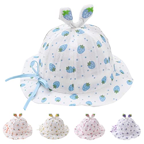 Preemie Girl Hats Infant Hat Summer Sun Hat Girl Breathable Large Brim Hat Fisherman Hat Sunscreen Sun (Pink, One Size)2