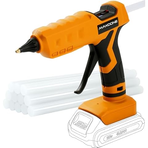 Cordless Hot Glue Gun 100W for dewalt 20V Battery Handheld Wireless Power Glue Gun Full Size with 12pcs Glue Sticks(0.43") for Art DIY Craft Home Repair School(Battery Not Included) Cover
