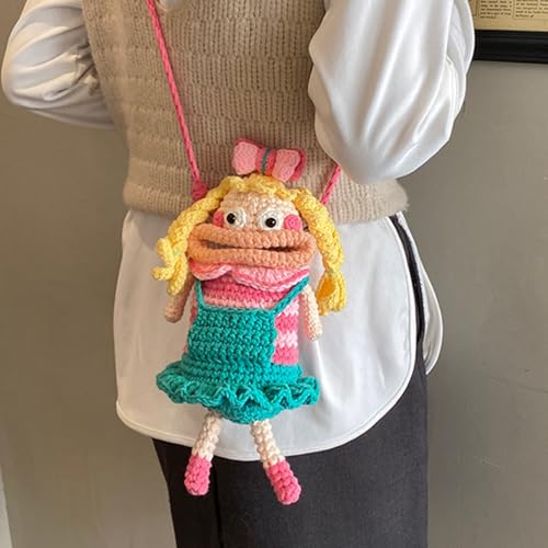 Bolso para teléfono de boca de salchicha: divertido diseño de punto cruzado para mujer 3