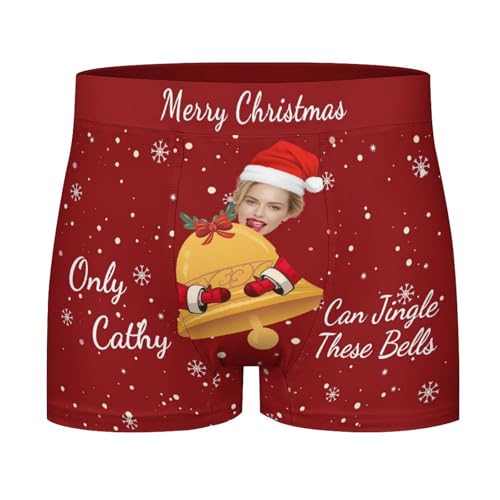 Naispanda Personalisierte Boxershorts mit Dem Gesicht der Ehefrau Personalisierte Bedruckte Unterwäsche Boxershorts mit Personalisiertem Gesicht Geschenke für Weihnachten