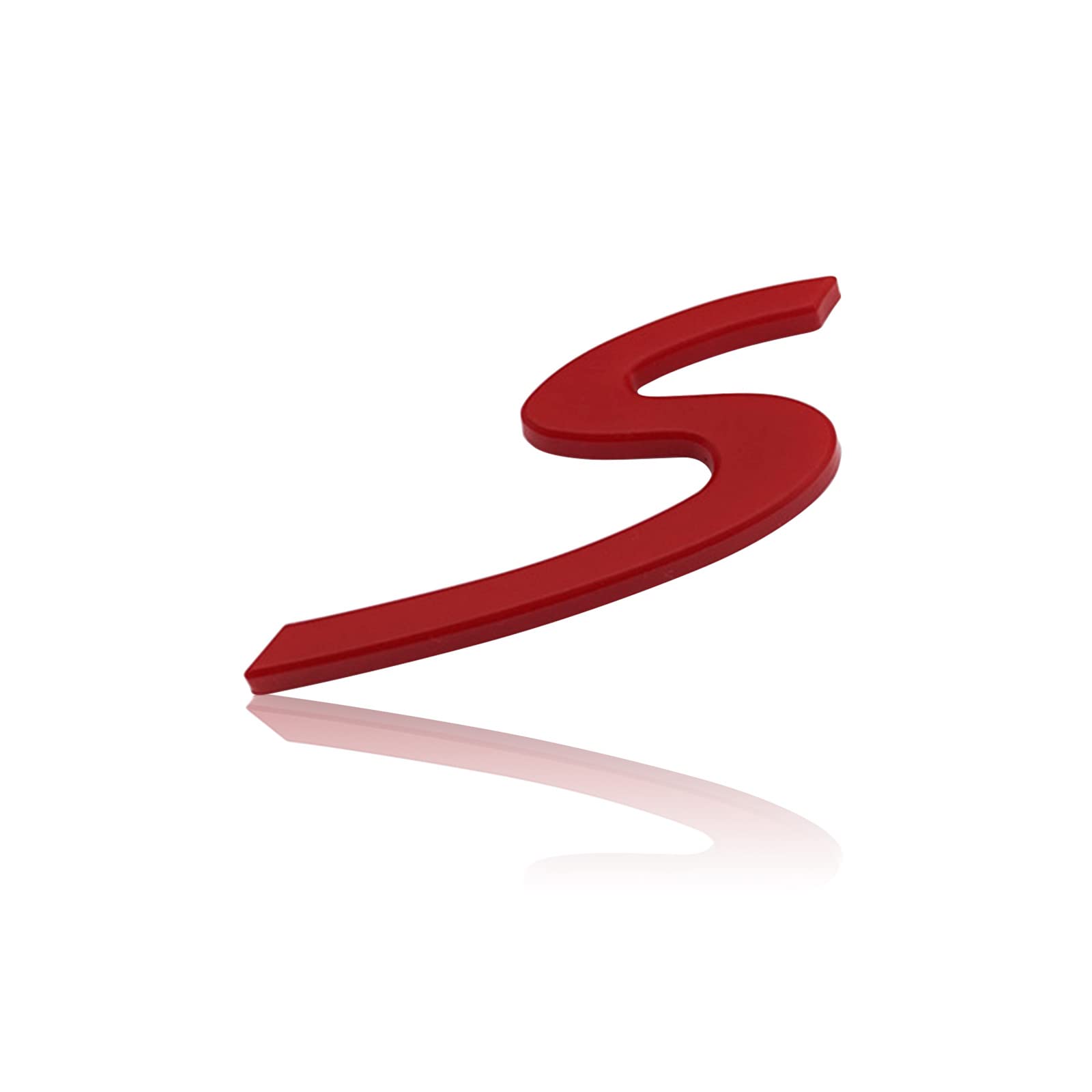 S - Logo Rear Trunk Boot Lid Hatch Tailgate Emblem Badge for Porsche 911 Cayenne Carrera Turbo Panamera Boxster (S-Red)