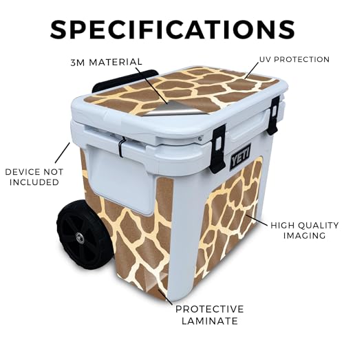 Image of Glossy Glitter Skin Compatible with Yeti Roadie 32 Wheeled Cooler - Giraffe - Premium 3M Vinyl Protective Wrap Decal Cover - Easy to Apply | Crafted in The USA by MightySkins