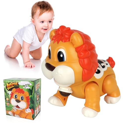 Nzkeuf Interaktives Krabbelspielzeug Baby, Musik EIN Löwe Krabbelspielzeug mit Licht & Sound, BabySpielzeug ab 6-12 Monate, Tummy Time Toys für Junge Mädchen