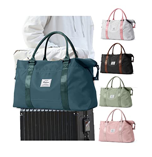 Sport Travel Duffle Bag Large Gym Tote Bag For Women, Weekender Bag Carry On Bag For Airplane, Ladies Beach Bag Overnight Bag Waterproof Bag Luggage Bag With Wet Bag Peacock Blue #TOP7