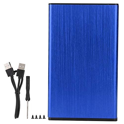 Agatige Boîtier de Disque Dur Externe, 22I12-RTK Port Parallèle USB 2.5 Pouces Port Parallèle en métal pour Ordinateur Portable IDE Boîtier de Disque Dur(Bleu)