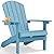 YEFU Adirondack Chair Weather Resistant: Outdoor Chair HIPS Plastic Adirondack Chairs - Patio Chairs with Wood Texture - Lawn Fire Pit Deck Porch Garden Chairs for Adults (Blue)