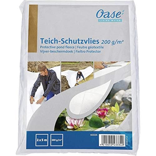 OASE 43334 Teich-Schutzvlies 200 g/m² / 2 x 5 m, weiß - Folienunterlagen, Teichschutzvliese, Teichfolienunterlage