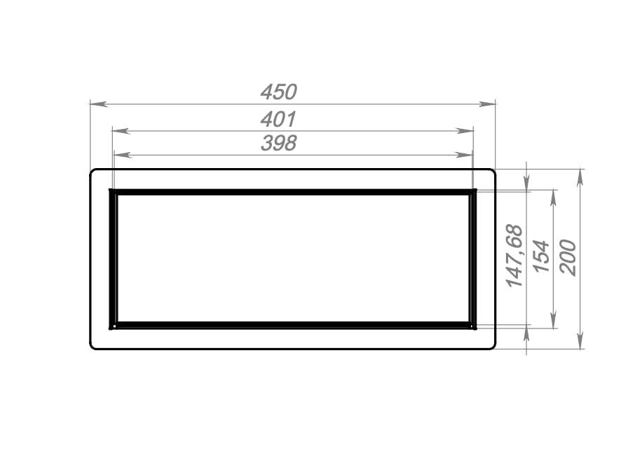 Trappe à Déchets Encastrable en acier avec revêtement en poudre 450 mm × 200 mm | Noir | Idéal pour cafés, restaurants, bureaux et magasins.