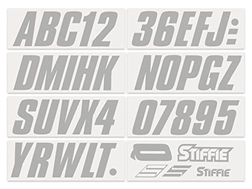 Stiffie Shift Silver 3" Id Kit Alpha-Numeric Registration Identification Numbers Stickers Decals For Boats & Personal Watercraft #TOP2