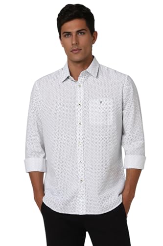 Image of Van Heusen Casual Printed Shirt for Men| Premium Cotton| Full Sleeves| Slim Fit |Breathable Fabric