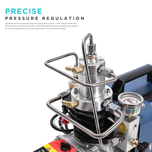 Image of Air Compressor, YONG HENG Electric High Pressure PCP Air Pump with Auto Shut-off, 30Mpa 4500 PSI Air Pump for Paintball Airgun Scuba Air Rifle Fill Station for Fire Fighting Diving