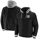 oakland raiders college jacke Material: 100 % Nylon (Außenmaterial) und 100% Polyester (Futter).