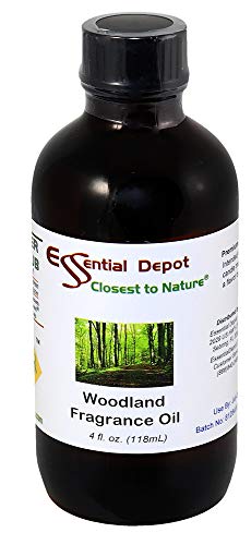 Essential Depot Woodland Fragrance Oil - Supplied in 4 oz. Amber Glass Bottle with Black Phenolic Cone Lined and Safety Sealed Cap