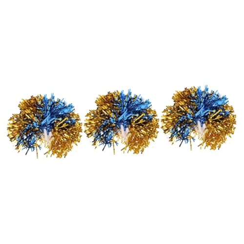 POPETPOP 3sets Reusable Cheer Pom Cheerleading Props Decorative for Sports Events Gymnastics Accessories 12pcs*3