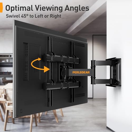 Perlegear TV Wandhalterung Schwenkbar Neigbar für 37-84 Zoll Flach & Curved Fernseher, TV Halterung max.VESA 600x400mm bis zu 60kg – Bild 5