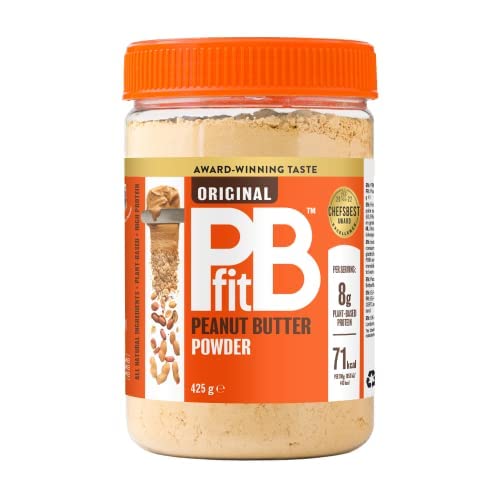 PBFIT - Erdnussbutter fettfrei in Pulverform - Hoher Proteingehalt und 87% weniger Fett - Perfekter Brotaufstrich - Glutenfrei - 425 g Topf