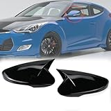1Pair Side Mirror Cover Rear View Mirror Cover Trim For Hyundai Veloster 2012 2013 2014 2015 2016 2017 Gloss Black