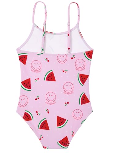 Image of Zando Toddler Girl Swimsuit - Cute Watermelon Smiley Face 4t Bathing Suits for Girls, Adjustable Quick Dry 5T Swimsuit Girls, One Piece Kids Swimwear for Summer Beach Vacation Waterpark Wear 4-5T