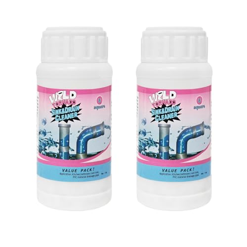 Wild Tornado Sink and Drain Cleaner Powerful Sink Pipe Cleaner Powder Fast Foaming Drain Clog Remover for Kitchen Bathroom and Pipes Cleaning Tool (2 pcs)