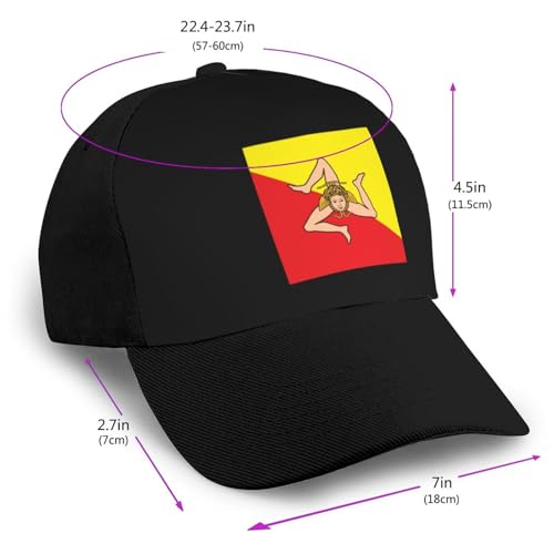 Sicilian Flag Unisex Classic Adjustable Curved Brim Baseball Cap, Trucker Hat2