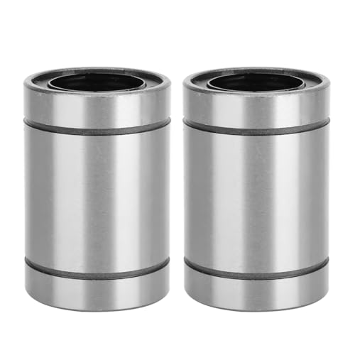 Baxnore 2 PCS LM20UU Linear Motion Bearing, Accuracy Steel Bushing Bearing, Double Sided Dust Proof Rubber Sealing Linear Ball Bearing for Industrial Automation
